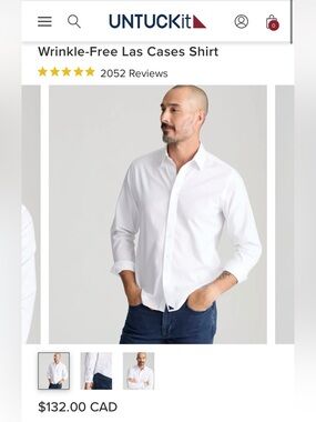 NWOT Untuckit White Dress Shirt Mens Small Slim